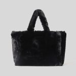 sac a main en fausse fourrure noir