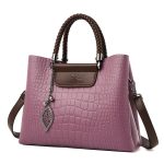 sac a main cuir croco violet