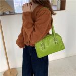 sac a main rectangulaire vert brillant