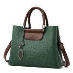 sac a main cuir croco vert sapin