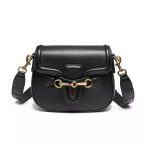sac pochette bandouliere cuir femme noir