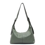 sac bandouliere cuir souple sauge