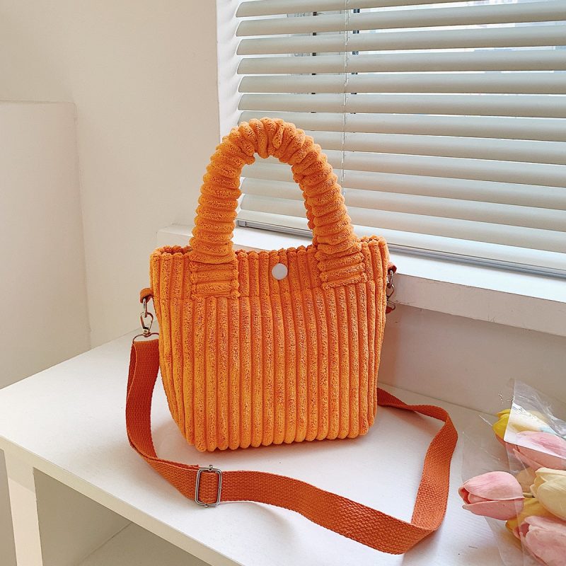 sac bandoulière velours côtelé orange