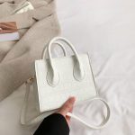 sac bandouliere imitation croco blanc