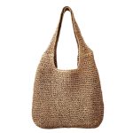 sac de plage chic en paille marron