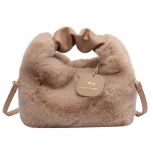sac bandouliere fourrure beige