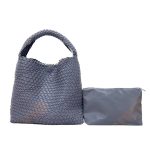 sac en cuir tressé luxe gris