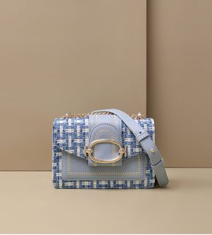 sac a main bandouliere a rabat bleu et or