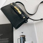 sac cuir femme tendance noir croco petit