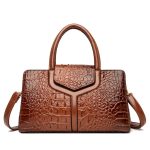 sac bandouliere femme effet croco camel