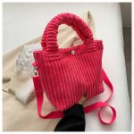 sac bandoulière velours côtelé rose