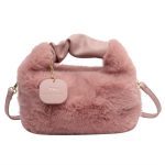 sac bandouliere fourrure rose