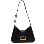 sac a main cuir lisse noir avec anse reglable