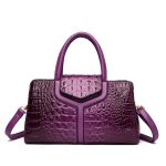 sac bandouliere femme effet croco violet