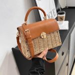 sac a main été beige en paille et cuir