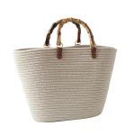panier en coton pour la plage crème