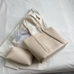 sac a main cabas cuir creme