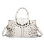 sac bandouliere femme effet croco blanc
