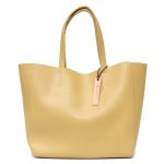 grand sac a main cuir jaune pastel