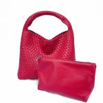 sac de luxe en cuir tressé rouge