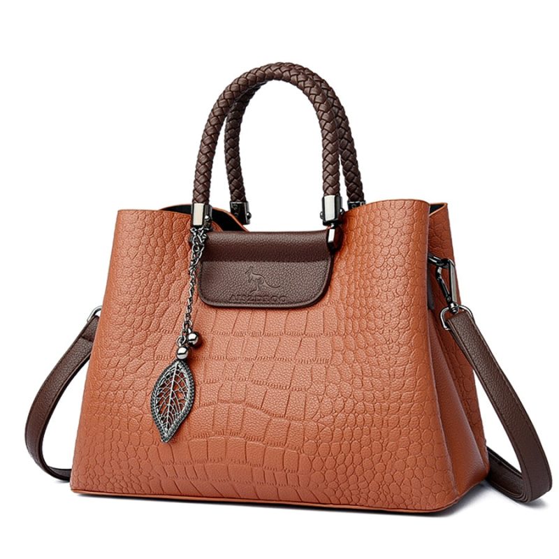sac a main cuir croco camel