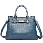 sac à main effet croco  bleu
