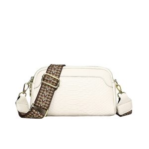 sac bandouliere croco blanc