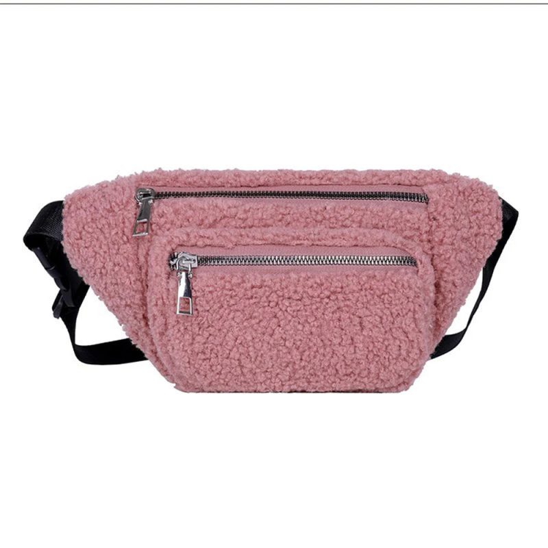 sac banane moumoute femme rose
