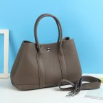 sac cabas en cuir gris foncé