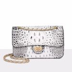 sac bandouliere crocodile blanc et noir
