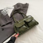 petit sac a main multipoche vert retro