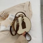 sac bandoulière rond cuir bicolore