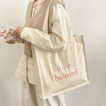 tote bag brodé rose