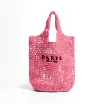 sac de plage paille rose