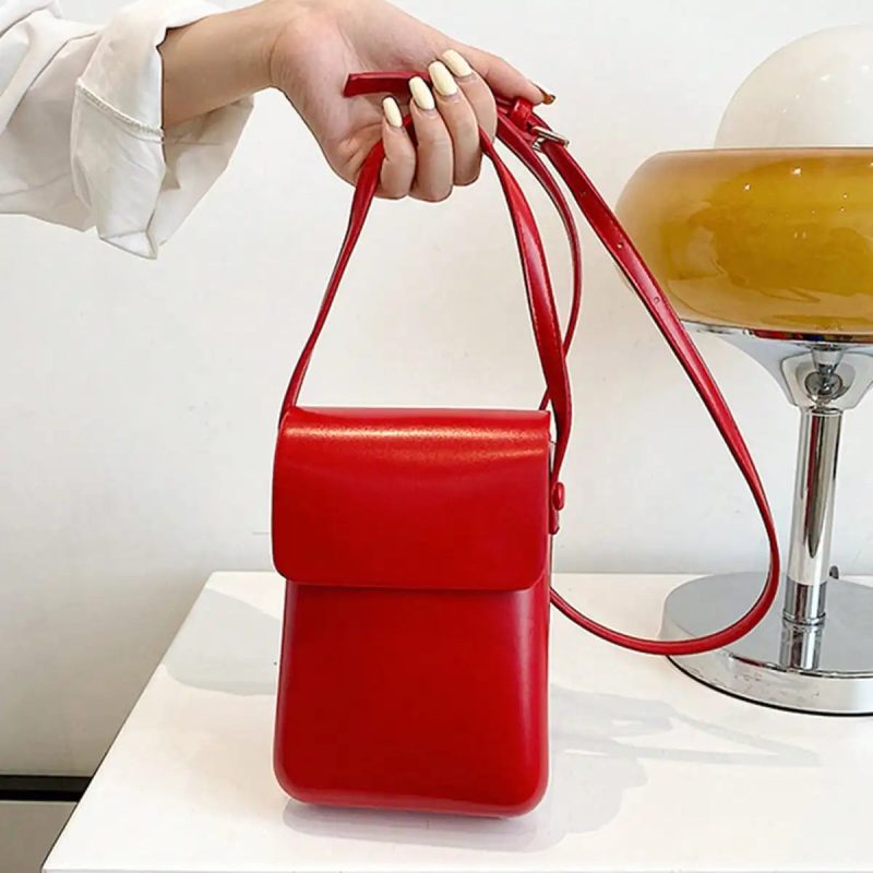 sac bandouliere telephone rouge