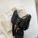 sac bandouliere cloute noir