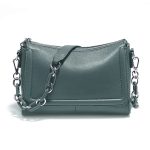 sac bandouliere cuir chaine vert