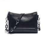 sac bandouliere cuir chaine noir