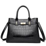 sac à main effet croco noir
