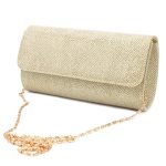 sac bandouliere paillettes dore