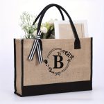 sac cabas de plage personnalisé avec lettre b
