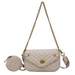 petit sac a main avec chaine a rabat blanc