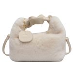 sac bandouliere fourrure synthetique blanc