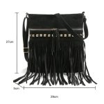 sac bandouliere a frange noir vintage