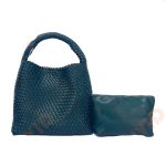 sac cuir tressé luxe vert foret