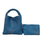 sac a main en cuir tressé bleu