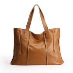 sac de cours en cuir camel