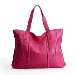 sac de cours en cuir rose